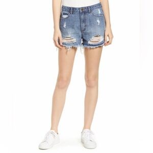 Articles of Society Meredith Ripped High Waist Denim Shorts Size 27